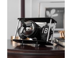 Retro vliegtuig Flipklok- Zwart - 20x28.5x13.5cm - Mechanische Automatische Flip Down Pagina - Tafelklok - Kantoor Flip Klok - wandklok – Modern