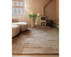 Retro vloerkleed - Summit Check beige 300x400