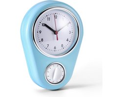 Retro Wandklok - Koken - 60 Minuten Countdown - Stille Keukenklokken - Wandklokken voor Slaapkamer - Bakken - Koken - Stomen - Grillen