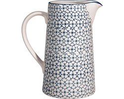 Retro water karaf ø 135 H 225 cm blauw keramiek inhoud ca. 2000 ml - Krug Kristina Vintage