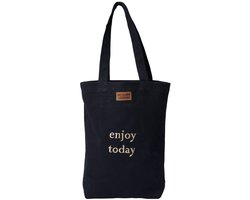 Return to Sender Canvas tas enjoy today - Goud geborduurde letters - katoen