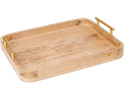 Return to Sender Dienblad - 28 x 35 cm - Hout en messing handvaten