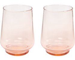 Return to Sender Waterglas - 400 ml - Roze - 2 stuks - Stapelbaar