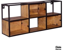 Reuring wonen wandrek mangohout industrieel 90 cm lang