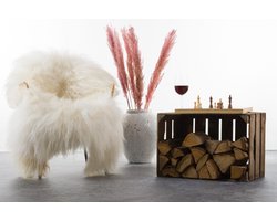 REUZEN Langharige witte schapenvacht - EXTRA GROTE IJslandse schaapsvacht wit - XL wit schapenvel decoratief - vacht bank stoel