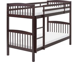 REVIN - Stapelbed - Donkerbruin - 90 x 200 cm - Grenenhout