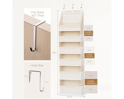 REWYTAZ-6 vakken en 12 zijvakken - Deurhanger - Opberg hangrek voor aan de deur - Snackkast - Kantelbestendig - Kleding Opberger - Ophangzak - Ophangkast - Opbergkast