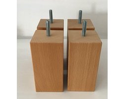 RexaPlan meubelpoten - natuurkleur beuken - 7 x 7 x 10 cm