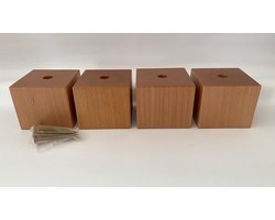 RexaPlan meubelpoten - natuurkleur beuken - 7 x 7 x 5 cm