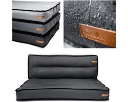 Rexproduct Bergamo WATERBESTENDIG Palletkussen Set – Palletbank – Palletkussen 120x80 – Loungeset tuinmeubels – Tuinkussens – Tuinbank kussen – Loungesets - Donkergrijs