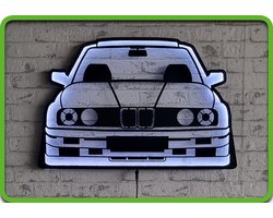 REYHS - BMW E30 CNC WALL ART - RGBIC LED verlicht - 70cm Wanddecoratie