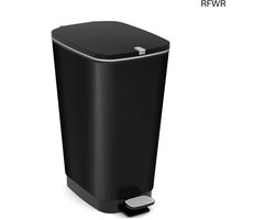 RFWR® Afvalbak Kunststof 45 Liter met Pedaal en Rubber Afdichting - 29 x 44,5 x 60,5 cm