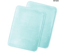 RFWR® Antislip Badkamertapijten Set van 2 - Ultrazacht Fluwelen Traagschuim Badmatten in Aqua Lichtblauw