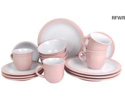 RFWR® Combi-servies set voor 4 personen - 16 delig, ruimtebesparend, vaatwasmachinebestendig, magnetronbestendig