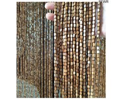 RFWR® Decoratief Bamboe Deurgordijn voor Binnen en Buiten - Handgemaakt Kralengordijn voor Slaapkamer, Woonkamer en Veranda - Aanpasbaar en Eenvoudige Installatie 90x220cm