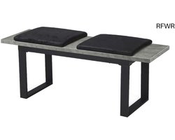 RFWR® Eetkamerbank 120 cm met zitkussens - Industrieel moderne zitbank voor eetkamer, hal en garderobe