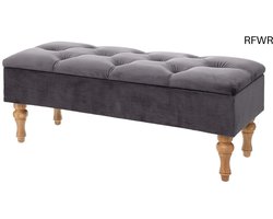 RFWR® Grijze gewatteerde fluwelen kist bank voor interieur