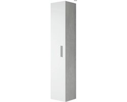 RFWR® Hangende Badkamerkast 150 cm - Moderne Kolomkast met 1 Deur - Beton met Wit
