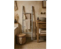 RFWR® Houten Handdoekenladder voor Badkamer en Decoratie - 128 x 32 x 3 cm