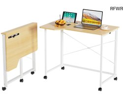 RFWR® Inklapbaar bureau met tabletsleuf en 4 wielen - Mobiele computertafel voor thuiskantoor