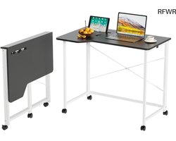 RFWR® Inklapbaar bureau met tabletsleuf en wielen - Opvouwbare pc-tafel voor thuiskantoor