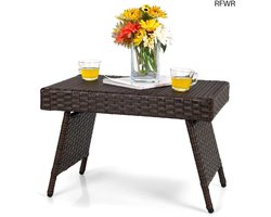 RFWR® Inklapbare Balkon Tafel - Polyrotan, Weerbestendig en Ruimtebesparend - 60x40 cm