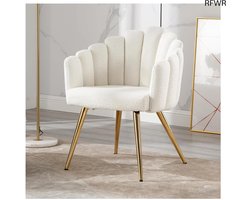 RFWR® Moderne fauteuil voor woonkamer en slaapkamer, zachte loungestoel met metalen poten