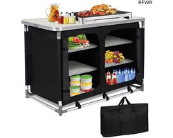 RFWR® Opvouwbare Campingkast 100x50x80cm met Aluminium Frame - Ideaal voor Buiten Koken