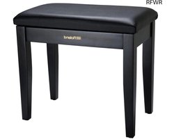 RFWR® Piano bank met opbergvak en vinyl zitting in zwarte satijnen afwerking