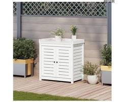 RFWR® Plantentafel met Opbergruimte - Werktafel voor de tuin en Terras - Houten Tuinkast 82,5 x 50 x 86,5 cm