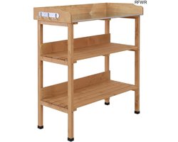 RFWR® Pottafel met 2 planken en 3 haken voor buiten – Opvouwbare Tuinset voor Verpotten van Planten en Groenten