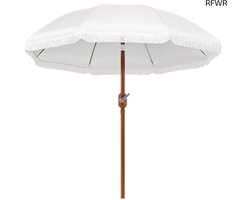 RFWR® Romantische Parasol Inklapbaar met Franjes - Ø 242 cm - Terrasparasol met UV-Bescherming