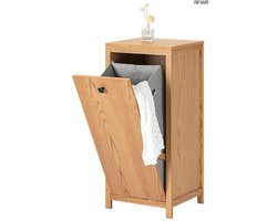 RFWR® Smal Badkamerkastje met Wasmand en Opbergplank – Lage Kast voor Badkamer en Slaapkamer