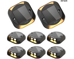 RFWR® Solar Buiten Tuinlampen - 8 Stuks Warm Wit LED Verlichting voor Tuinen, Terrassen en Opritten - IP65 Waterdicht, Drukbestendig