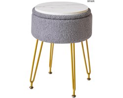 RFWR® Teddy Velvet Opslag Voetsteun Kruk - Multifunctionele Bijzettafel met Verstevigde Poten - Modern en Stijlvol Design