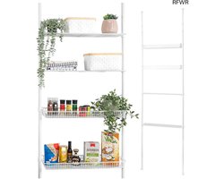RFWR® Telescopisch rek met manden en planken, maximaal 290 cm