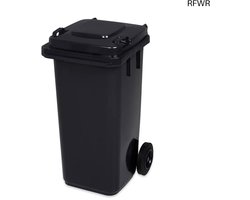 RFWR® Vuilnisbak 120L met rubberen wielen voor reststoffen - Stijlvol en praktisch