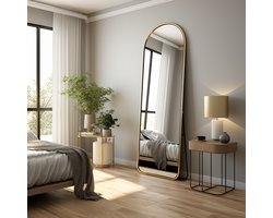RG Passpiegel Amsterdam X Deluxe - Goud - 160 x 50 - Passpiegel - Wandspiegel - Staande Spiegel - Arch spiegel – Boog - Spiegel staand - Spiegel Hangend - Grote Staande Spiegel