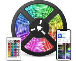 RGB LED 5V MOOD LIGHT 5M - USB- APP Control & Afstandsbediening - Tv verlichting - Sfeerverlichting - Game room verlichting - Feestdecoratie