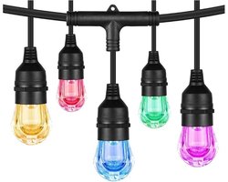 RGB prikkabel met 15 hangende fittingen - 15 meter