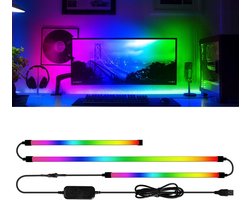 RGBIC Ambilight Achtergrondverlichting voor Monitor (27 Inch) - Slimme Synchronisatie met Scherm - USB Voeding