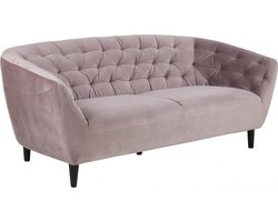Rian 3-zitsbank dusty rose met zwarte poten.