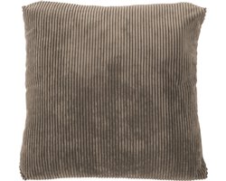 rib sierkussen veloeurs taupe 42x42 cm