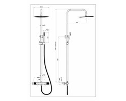 Ribbd thermostatische regendoucheset opbouw chroom