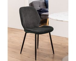 Ribstof Eetkamerstoel Aurora Antraciet