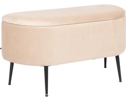 Ribstof Hocker Juliette Beige