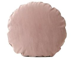 Ribstof Sierkussen Rond 45x45 cm – Met Vulling – Zacht Bankkussen voor Woonkamer, Slaapkamer, Kantoor & Auto. Roze