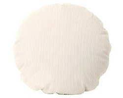 Ribstof Sierkussen Rond 45x45 cm – Met Vulling – Zacht Bankkussen voor Woonkamer, Slaapkamer, Kantoor & Auto. Wit