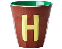 RICE beker H, 250 ml, melamine, bruin