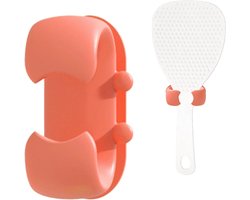Rice Cooker Lepel Holder, Rice Spoon Holder Stand - Siliconen koken Spatel Rack - Kook lepel rek keuken rijst paddle opslag muur gemonteerde bestekhouder voor keuken